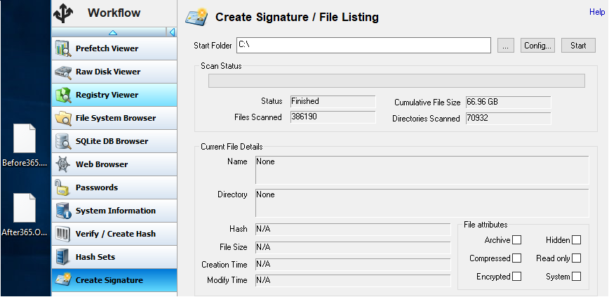 Create file signatures