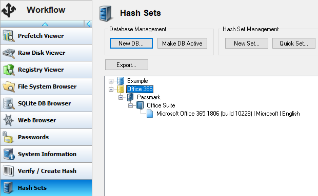 View hashset of appliaction files
