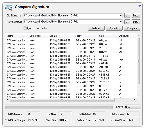 Compare and analyze a disk snapshot to identify suspicious file changes or activity.