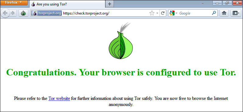 Verify TOR is running