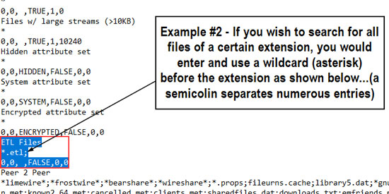 OSF File Name Search Custom Preset Example 2