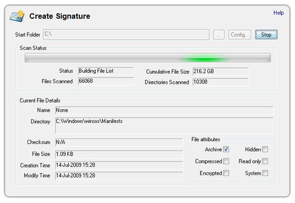 OSForensics can create a disk signature for future analysis.