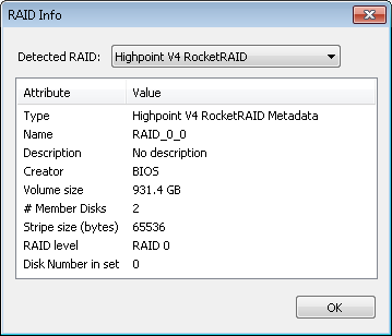 RAID metadata