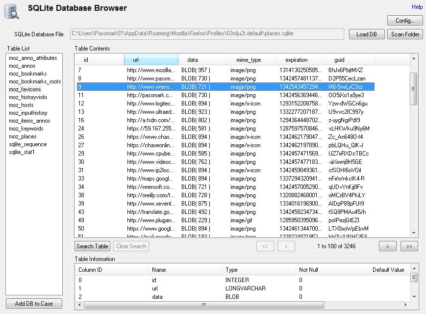 export a table from db browser for sqlite