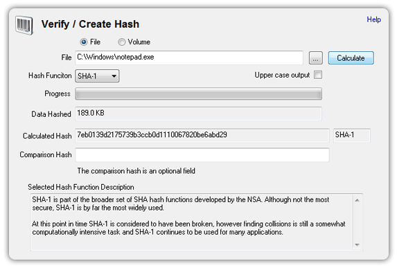 The Verify/Create Hash module uses cryptographic algorithms to create hash values.